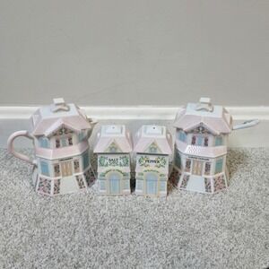 Lenox Spiced Village Creamery & Confectionary + Salt Pepper Shakers 1991  Set